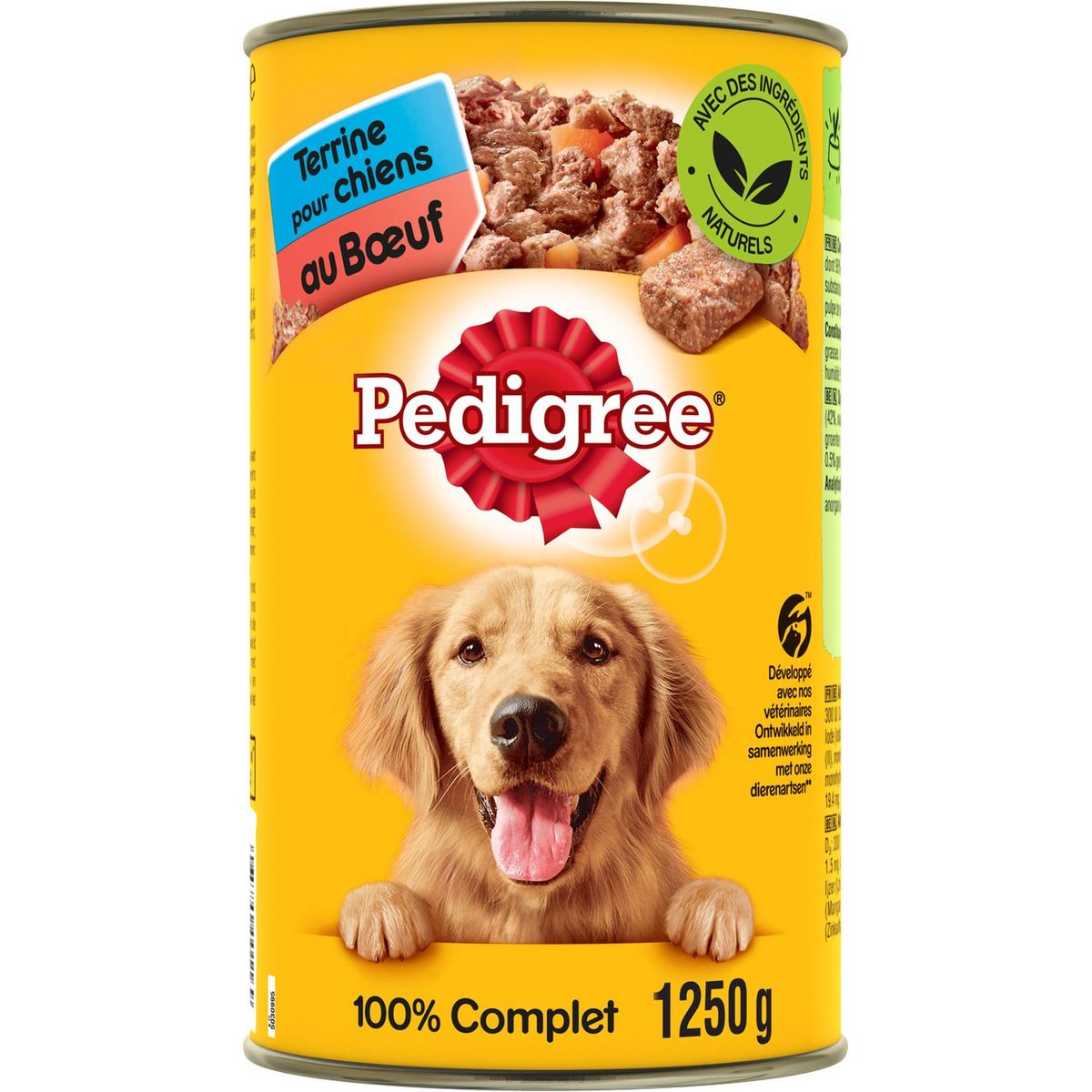 PEDIGREE Pedigree terrine saveur bœuf en boite 1,250kg