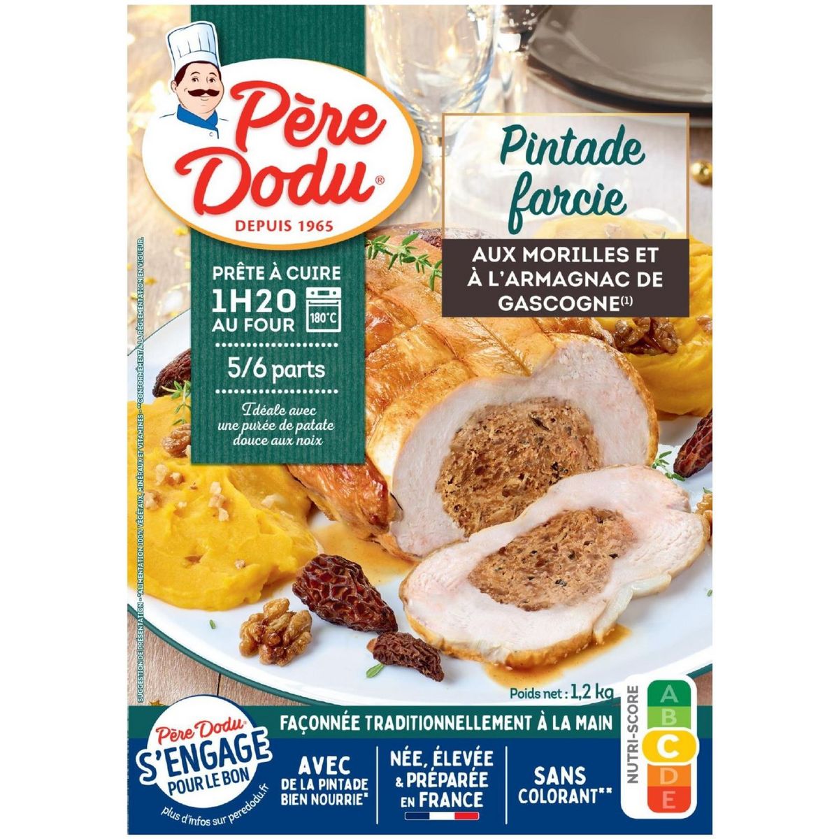 PERE DODU Père Douce Pintade farcie aux morilles et armagnac de Gascogne 1,2kg 5/6 parts 1,2kg