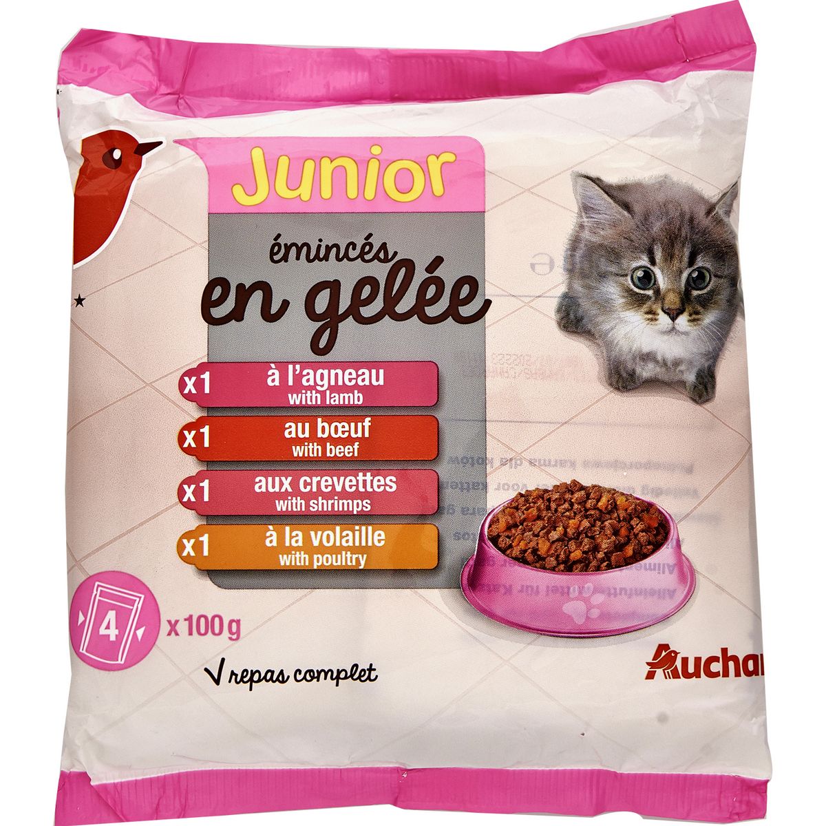 AUCHAN Emincés en gelée assortiment mixte sachet 4x100g