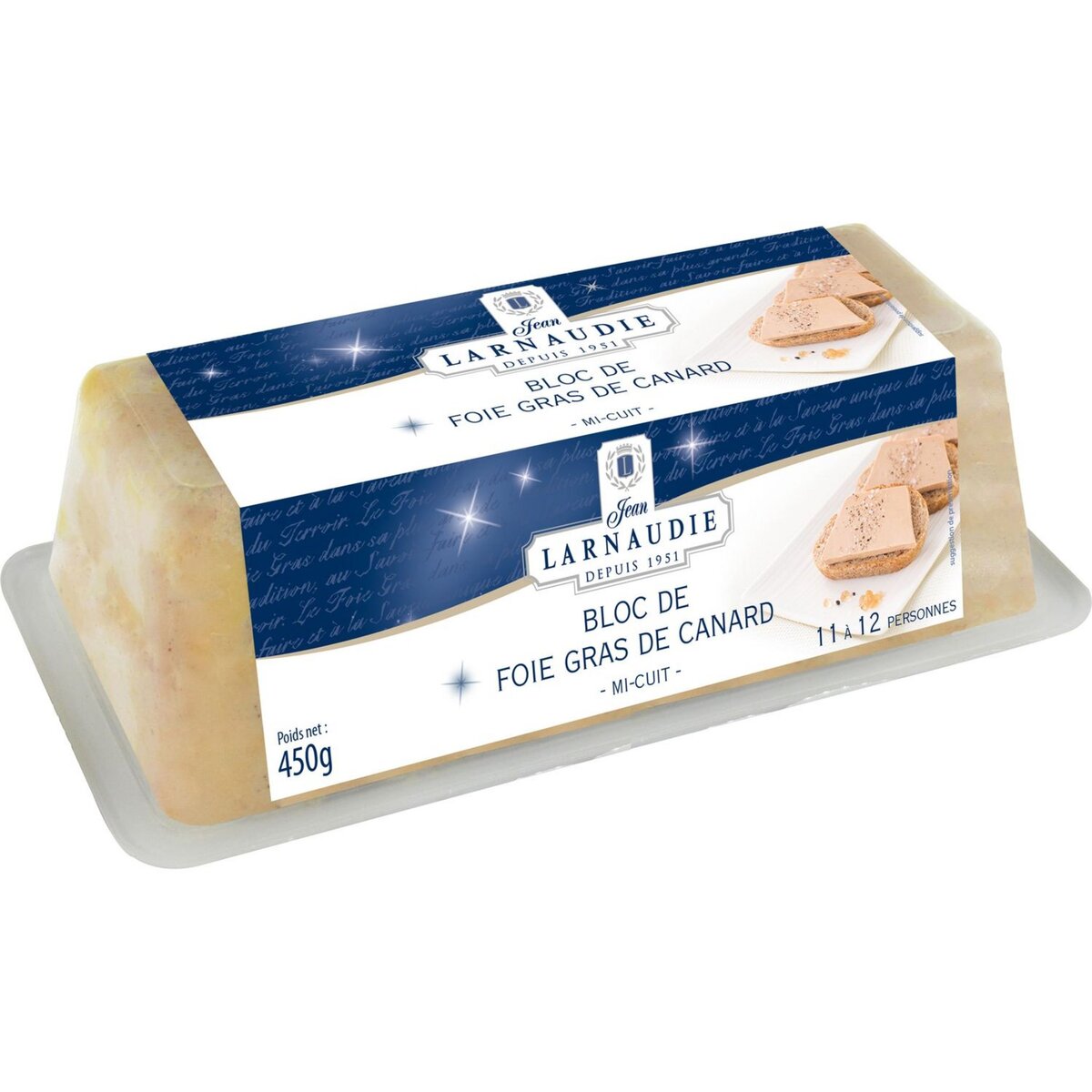 JEAN LARNAUDIE Bloc de foie gras de canard mi-cuit 11-12 portions 450g