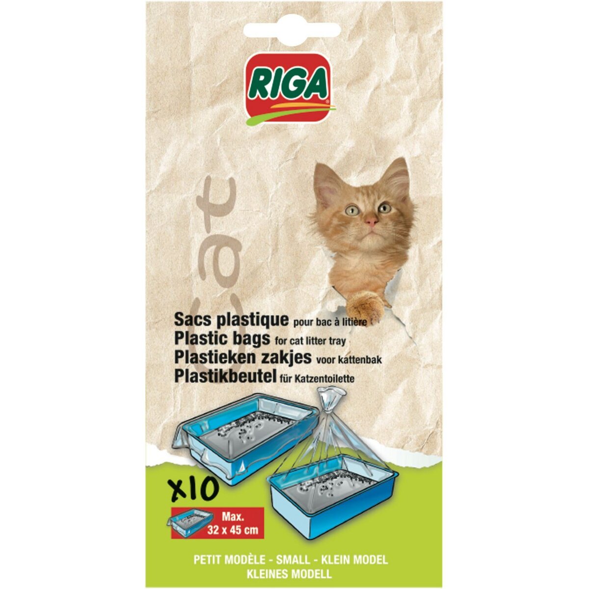 RIGA Riga sachets plastiques avec bac petit modèle pour chat