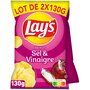 LAY'S Chips saveur sel et vinaigre 2x130g