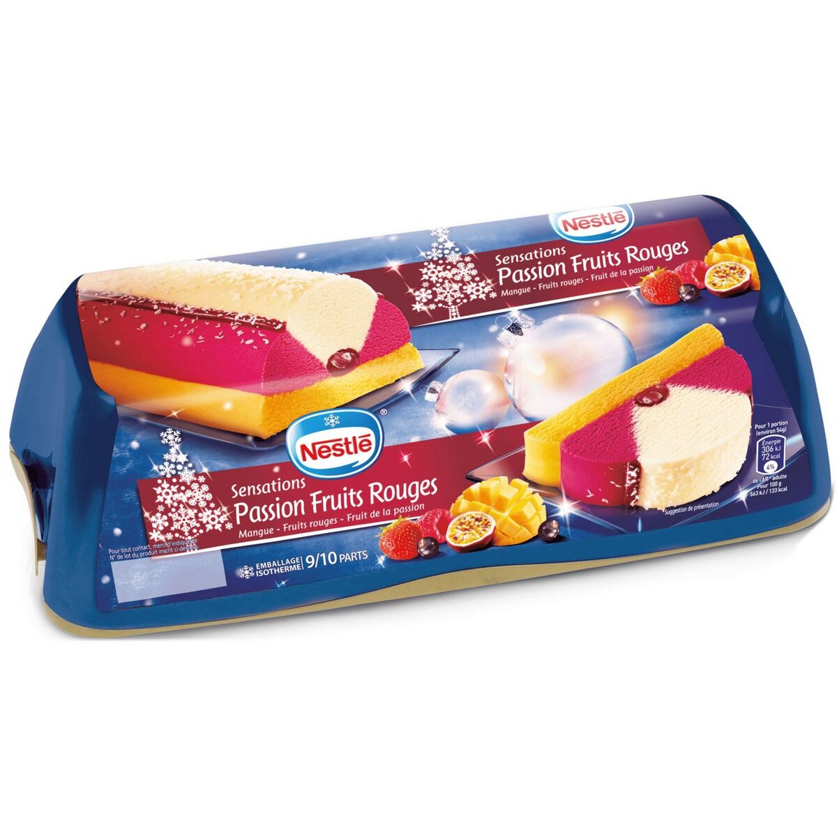 NESTLE Nestlé Sensations Bûche glacée passion fruits rouges 540g 9-10 parts 540g