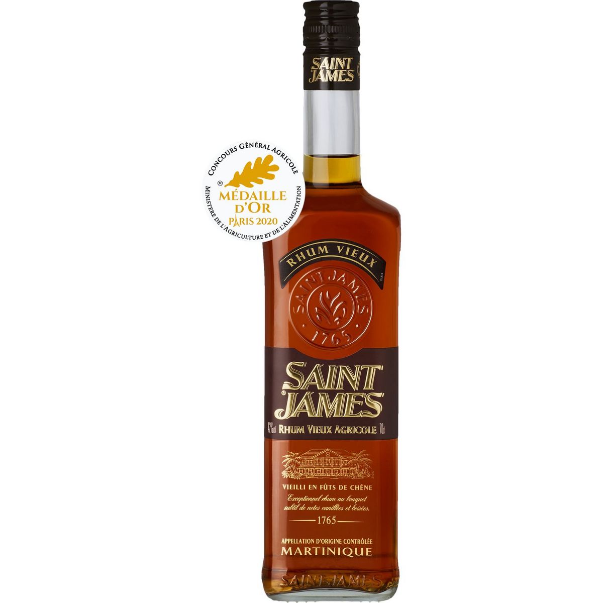 SAINT JAMES Rhum vieux agricole Martinique 42% 70cl