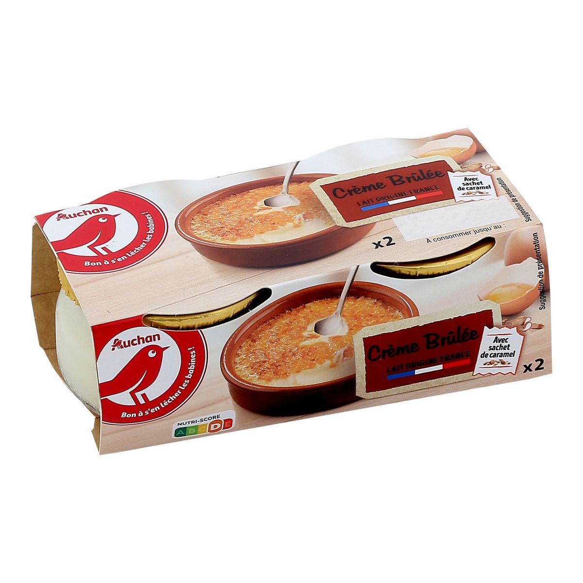 AUCHAN Crème brulée à la vanille 2x100g