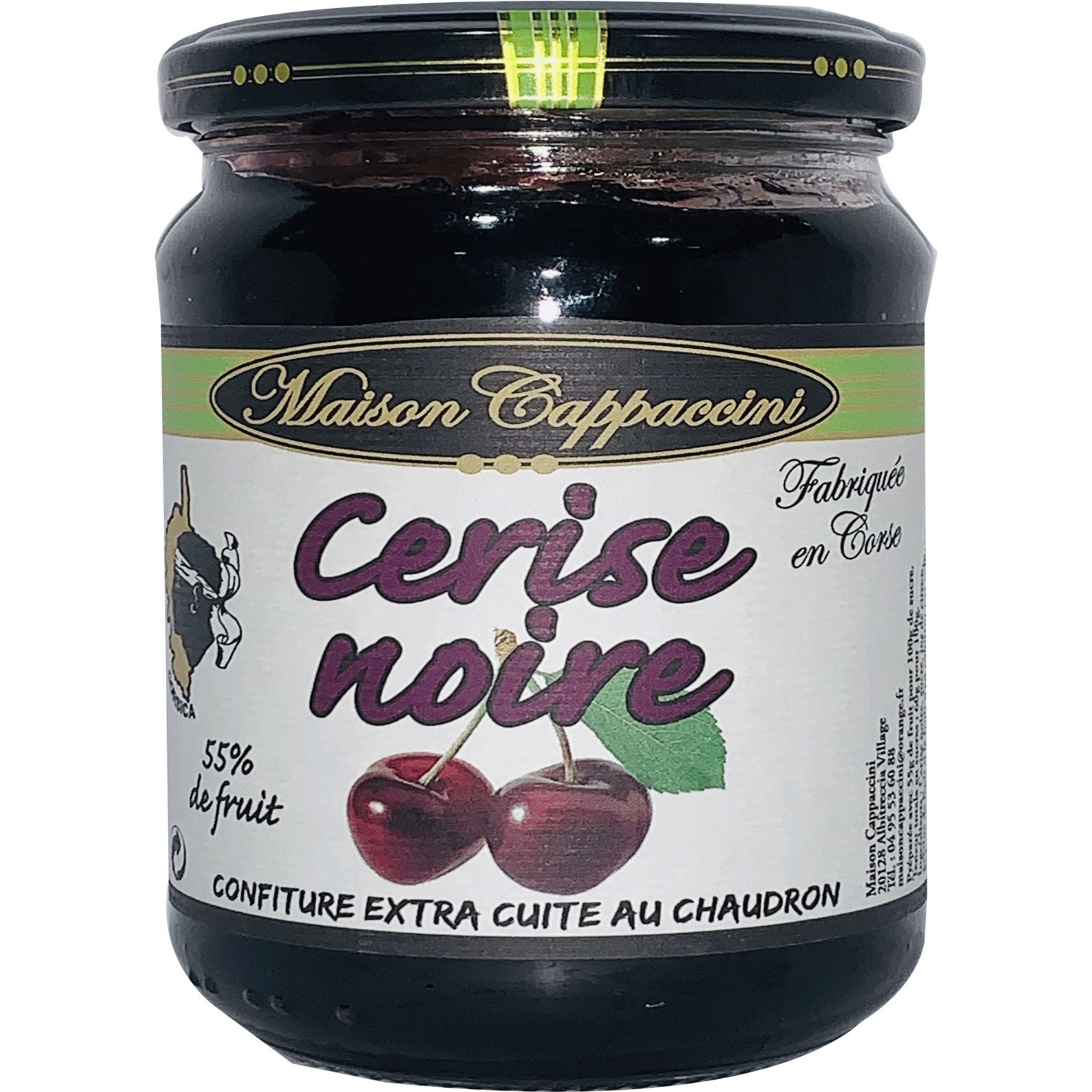 MAISON CAPPACCINI Confiture de cerise noire 55% de fruit 350g