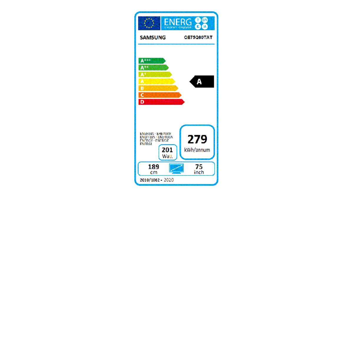 SAMSUNG QE75Q80 TV QLED 4K UHD 189 cm Smart TV 