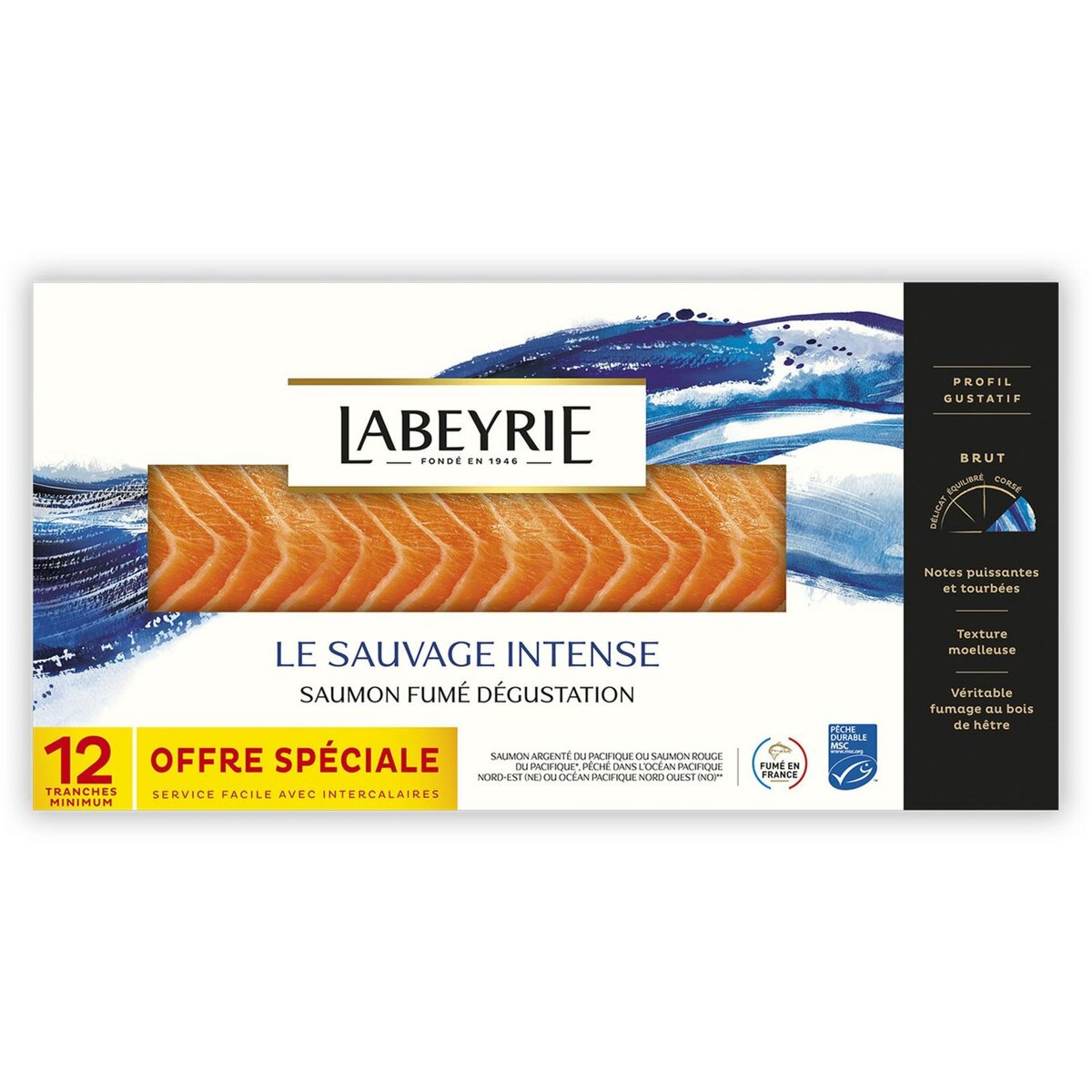 LABEYRIE Labeyrie Saumon fumé du Pacifique x12 375g 12 tranches 375g