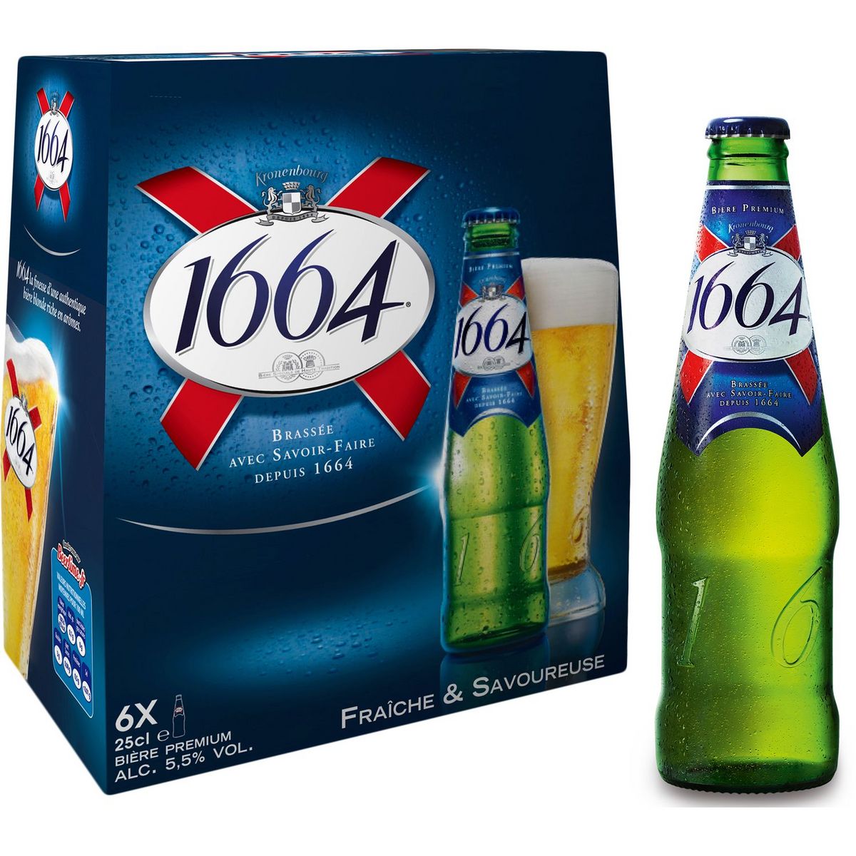 1664 Bière blonde 5,5% bouteilles 6x25cl