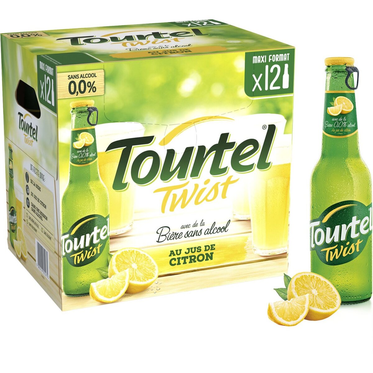 TOURTEL Bière Twist sans alcool au jus de citron bouteilles 12x27,5cl pas cher Auchan.fr