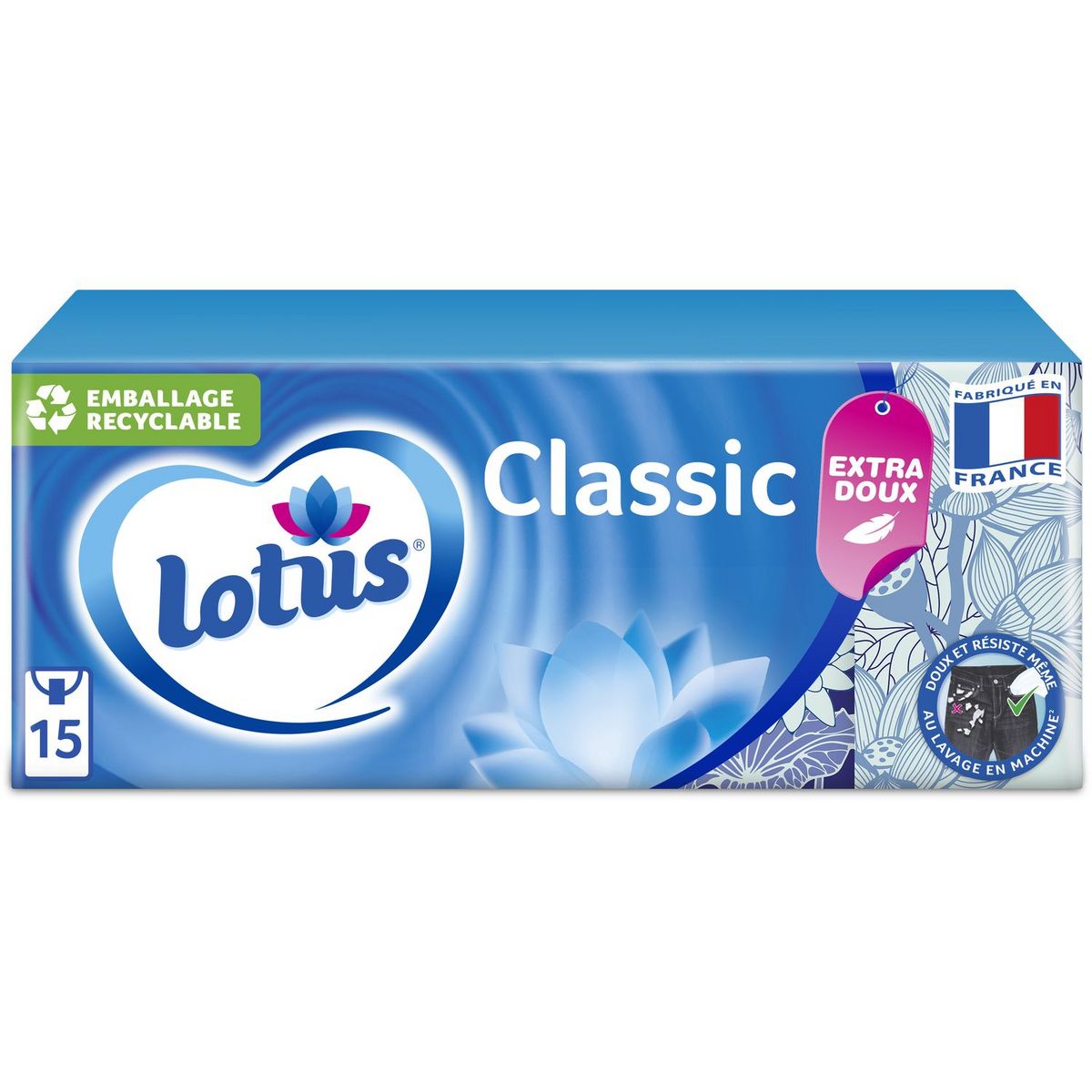 LOTUS Mouchoirs en papier classic 15x9 mouchoirs