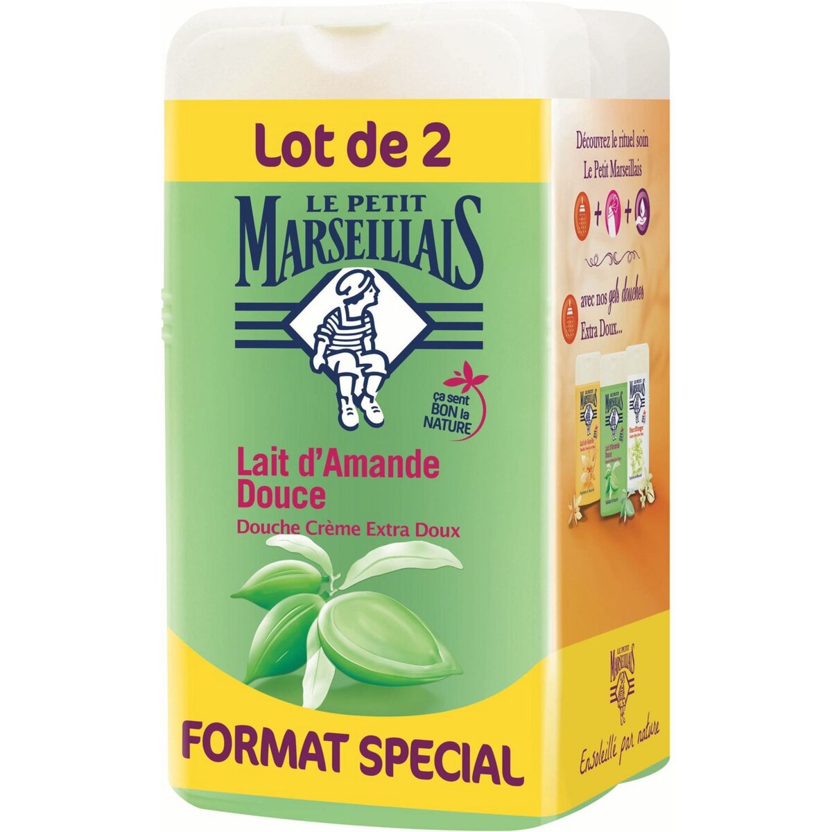 LE PETIT MARSEILLAIS Le Petit Marseillais gel douche lait d'amande douce 2x250ml