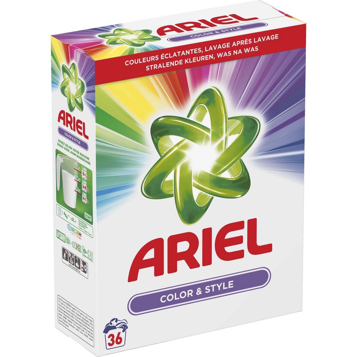 ARIEL Lessive poudre color 36 lavages 2,340kg