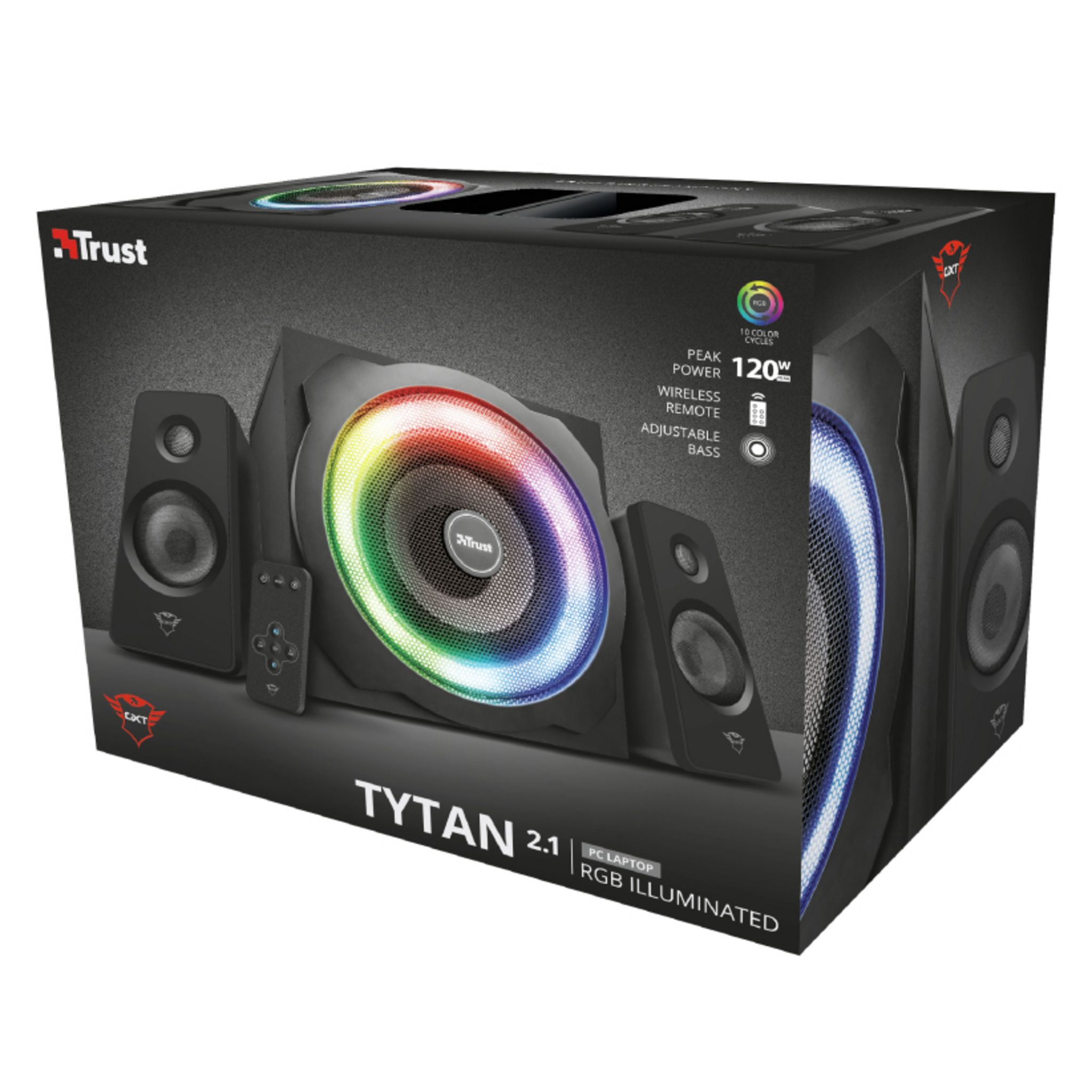 Voir la diapositive 12 : TRUST Enceinte PC Gaming 2.1 GXT 629 Tytan