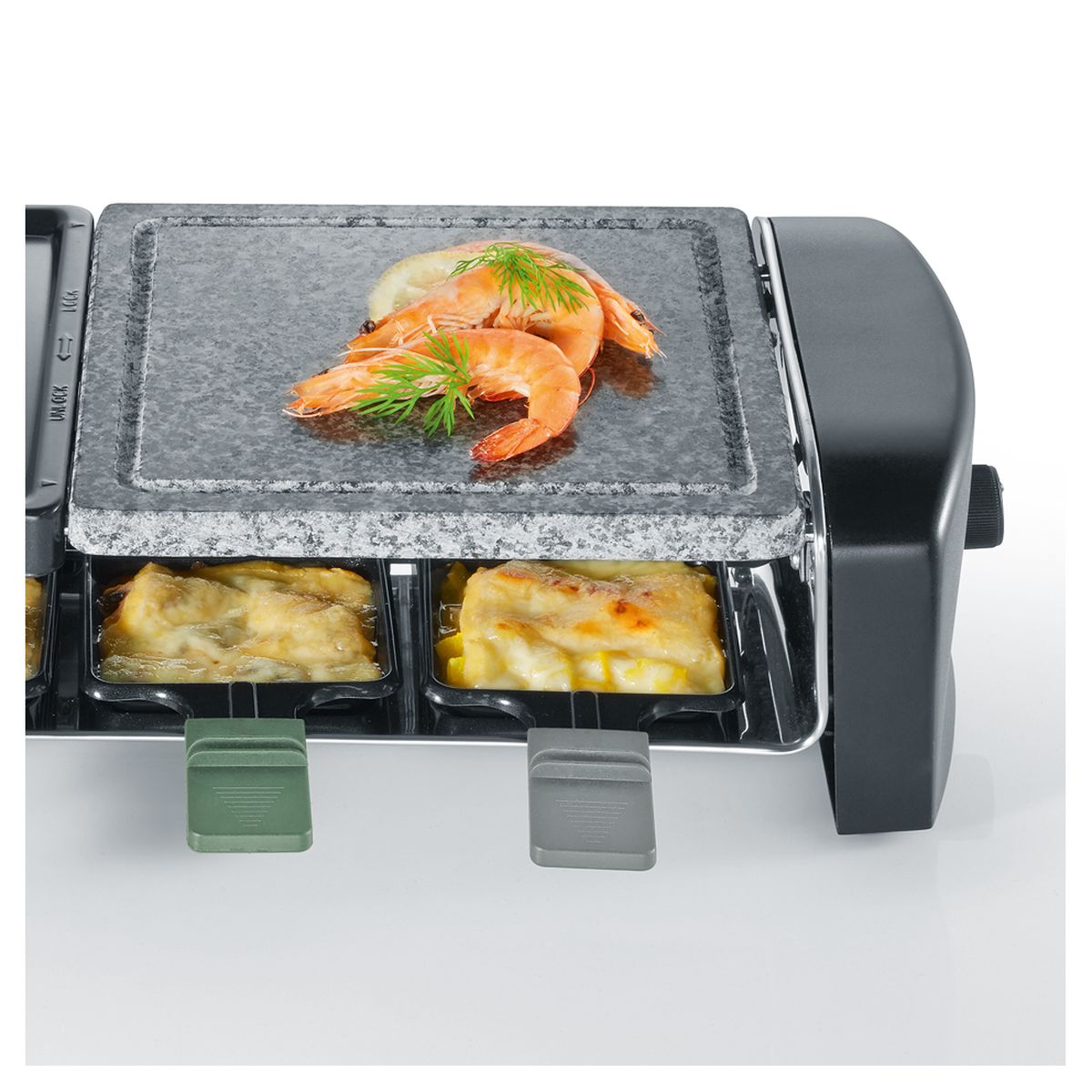 Voir la diapositive 2 : SEVERIN Appareil à raclette 8 personnes RG9645 - Noir