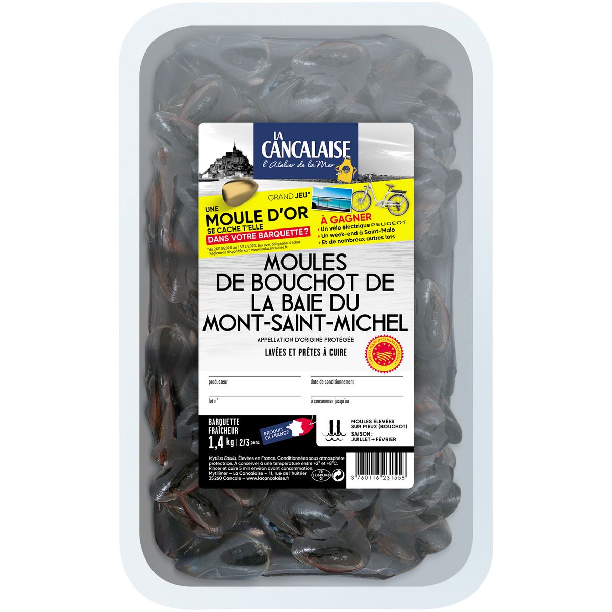 moules de bouchot de Saint Michel  barquette 3l -2,1kg