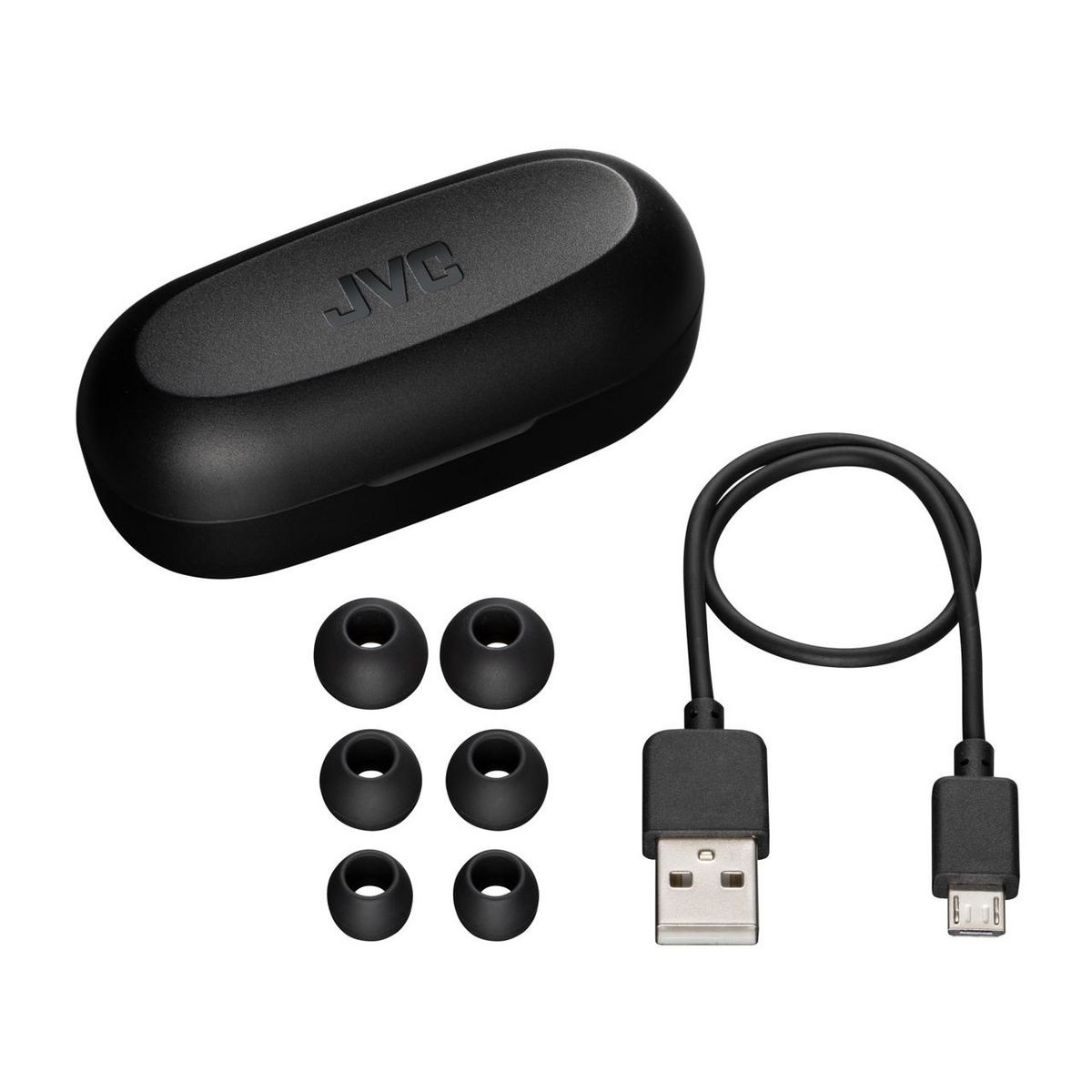 JVC Écouteurs sans fil Bluetooth avec étui de recharge - Noir - HA-A7T