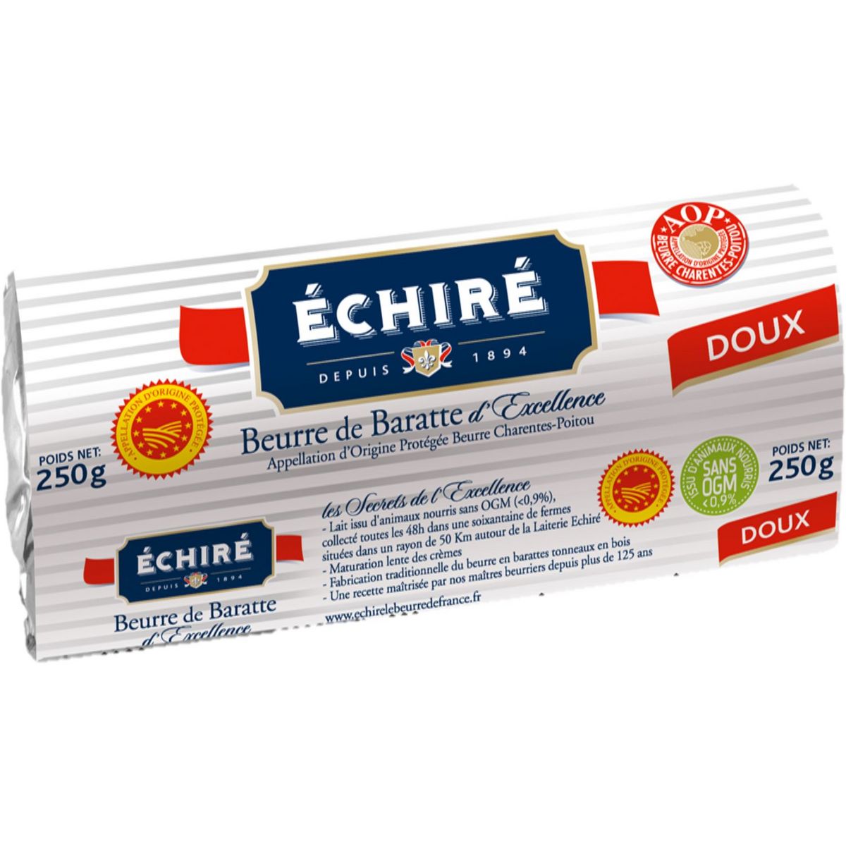 ÉCHIRÉ Beurre de baratte doux AOP Charentes-Poitou 250g