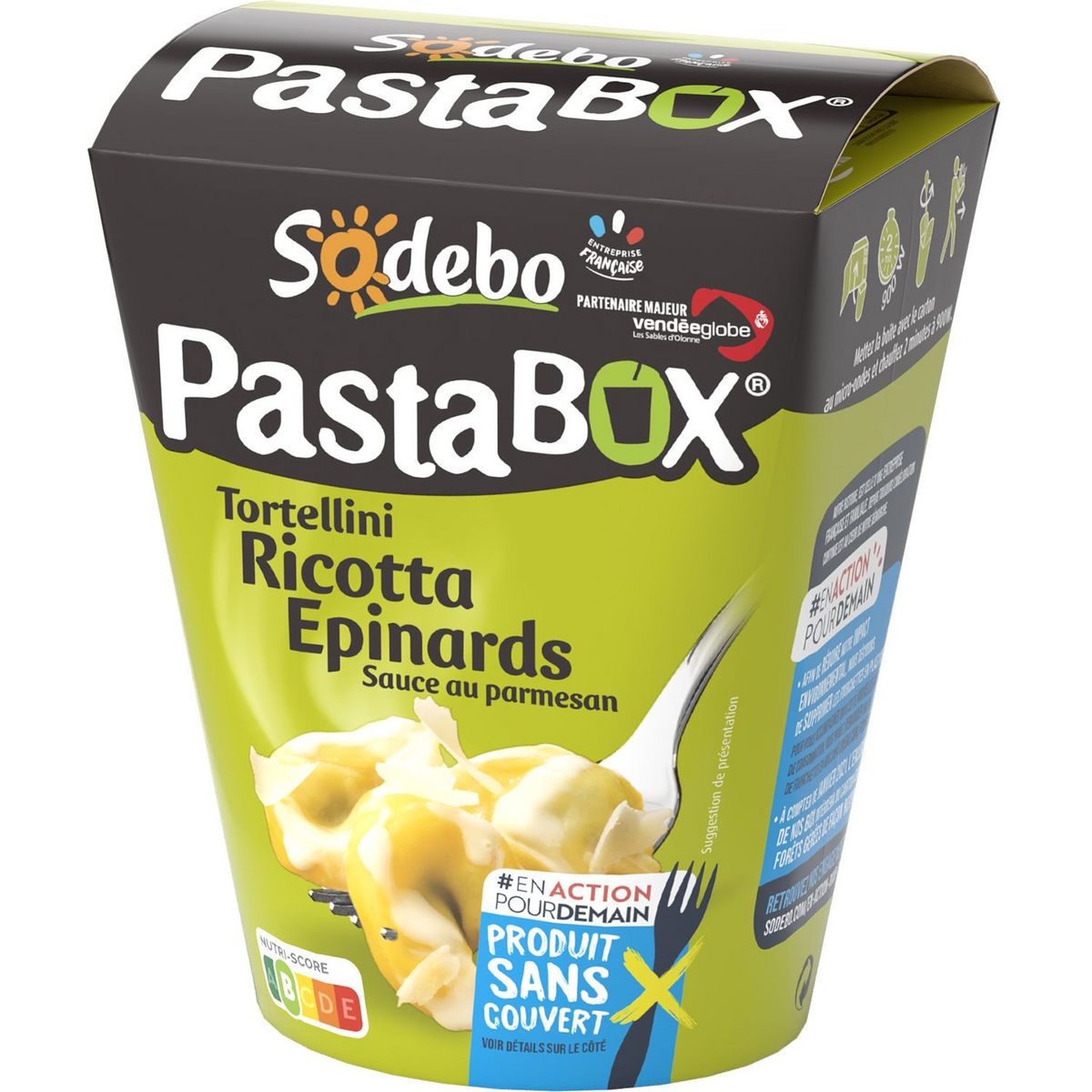 SODEBO Pastabox fusilli à la carbonara sans couverts 1 portion 300g