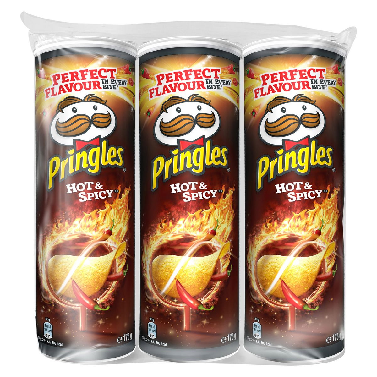 PRINGLES Chips tuiles hot & spicy lot de 3 3x175g
