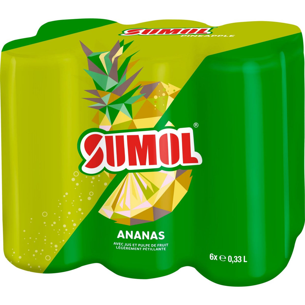 SUMOL Boisson gazeuse aromatisée à l'ananas boîtes 6x33cl pas cher ...