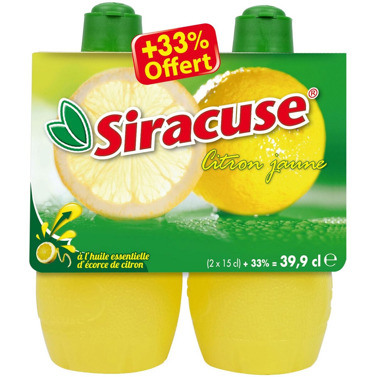 SIRACUSE Jus de citron jaune 2x15cl + 33% offert