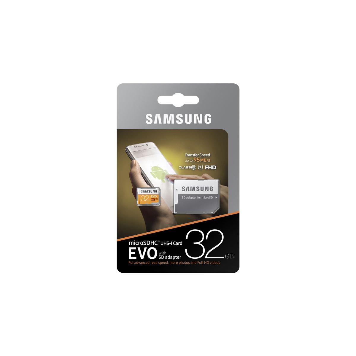 SAMSUNG Carte mémoire Micro SD EVO 32 Go + Adaptateur SD