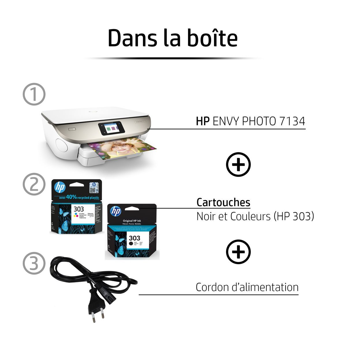 HP Imprimante multifonction 7134 - Compatible Instant INK