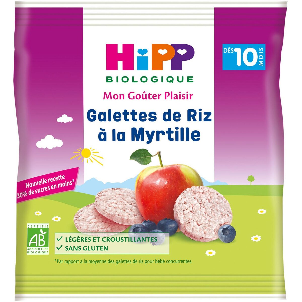 HIPP Hipp bio galette de riz à la myrtille sachet 30g dès 10 mois