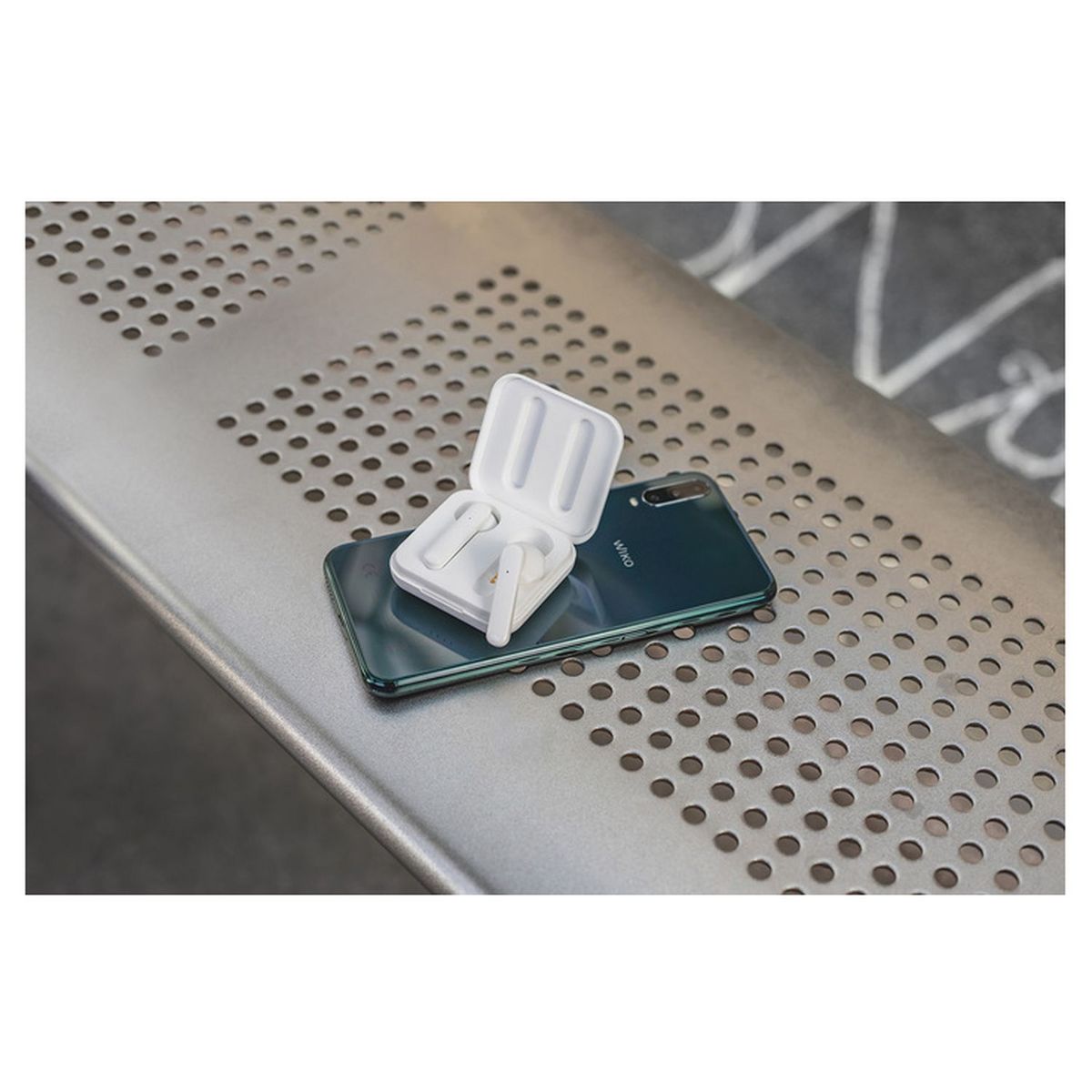 WIKO Écouteurs sans fil Bluetooth avec étui de charge - Blanc - WiShake Pocket