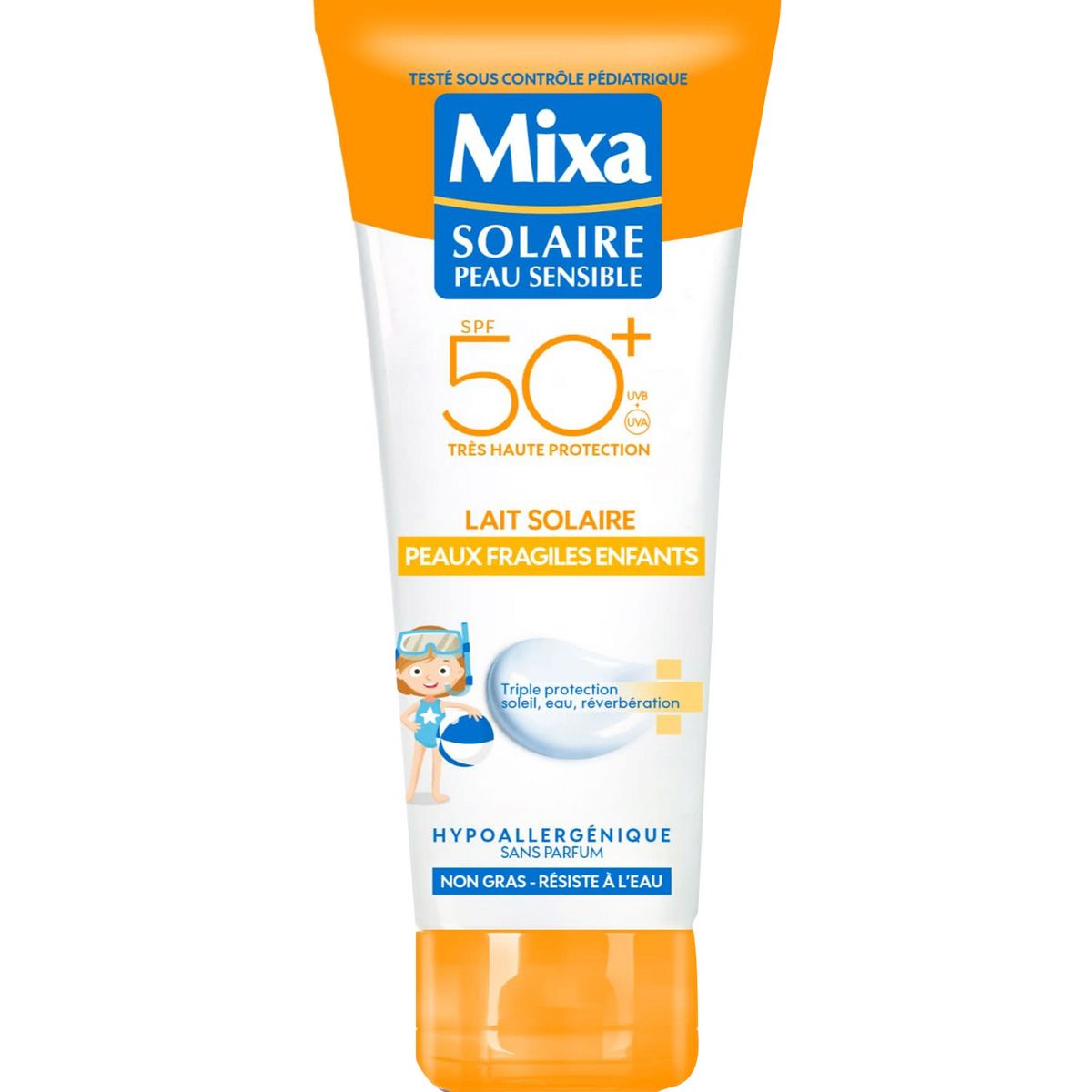 MIXA Lait solaire enfants peaux fragiles SPF50+ 200ml