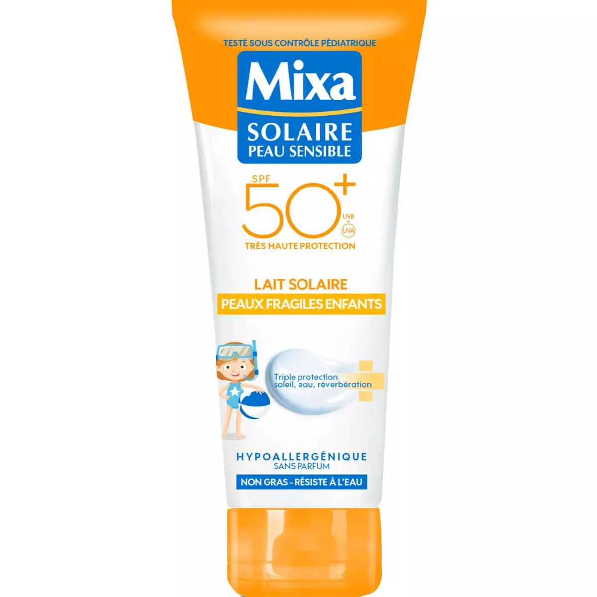 MIXA Lait solaire enfants peaux fragiles SPF50+ 200ml