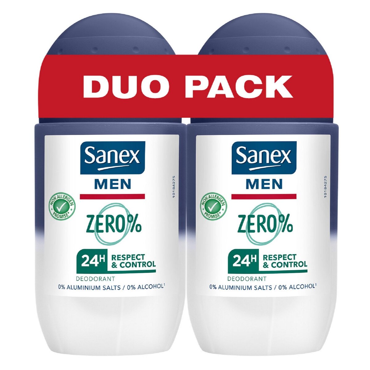 SANEX MEN Zéro% déodorant bille 24h homme respect & control 2x50ml