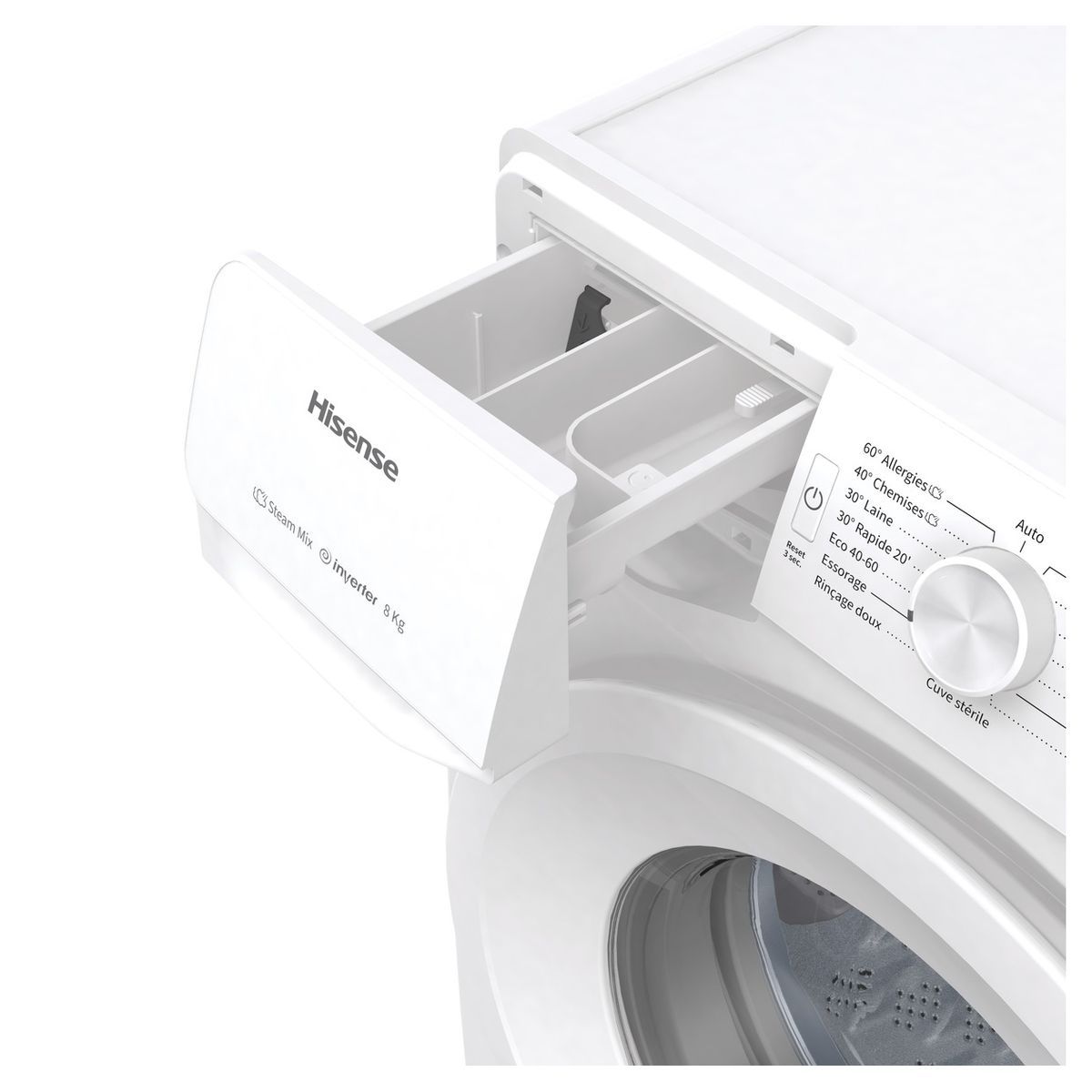 HISENSE Lave linge hublot WFGE80141VM, 8 kg, 1400 T/min
