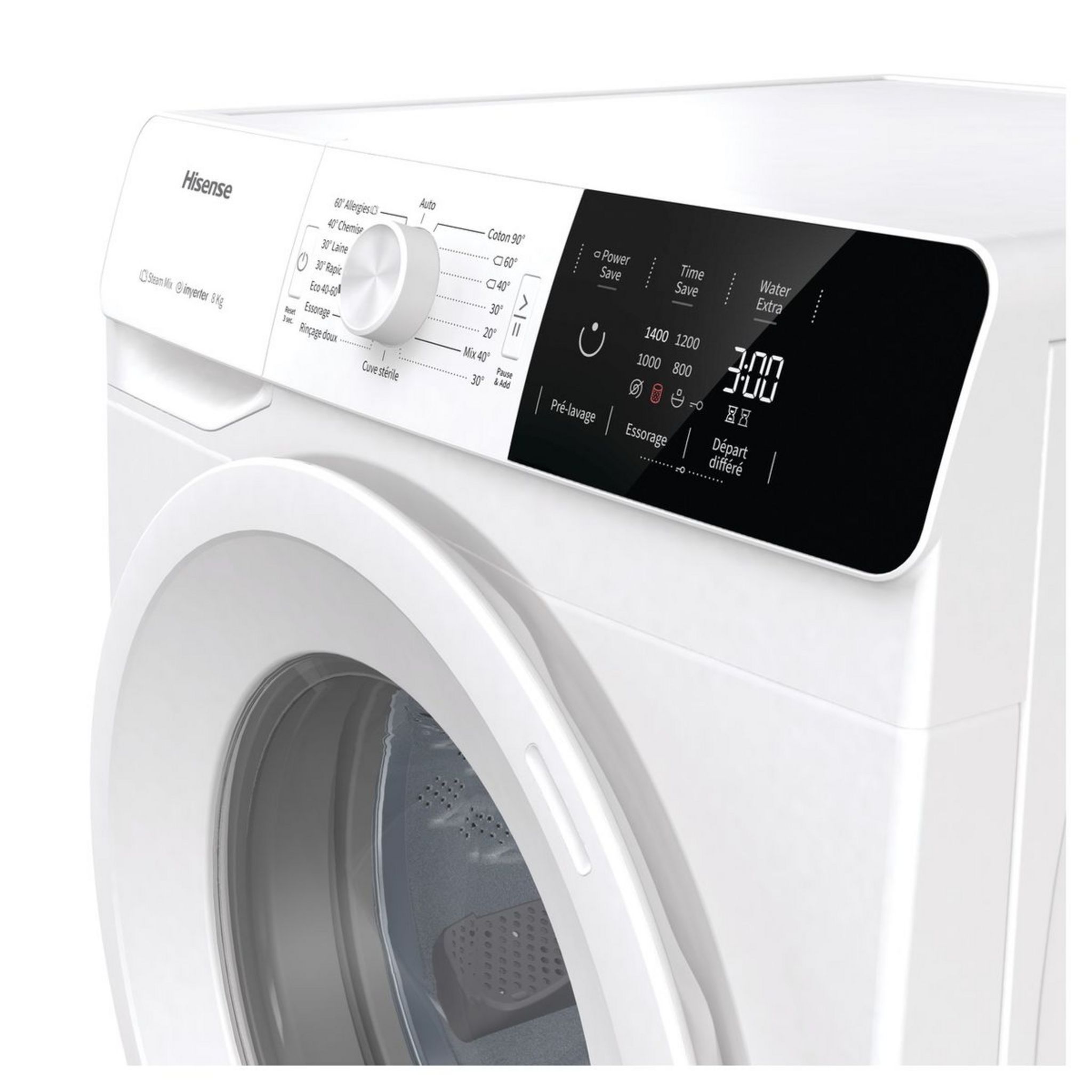 Voir la diapositive 2 : HISENSE Lave linge hublot WFGE80141VM, 8 kg, 1400 T/min