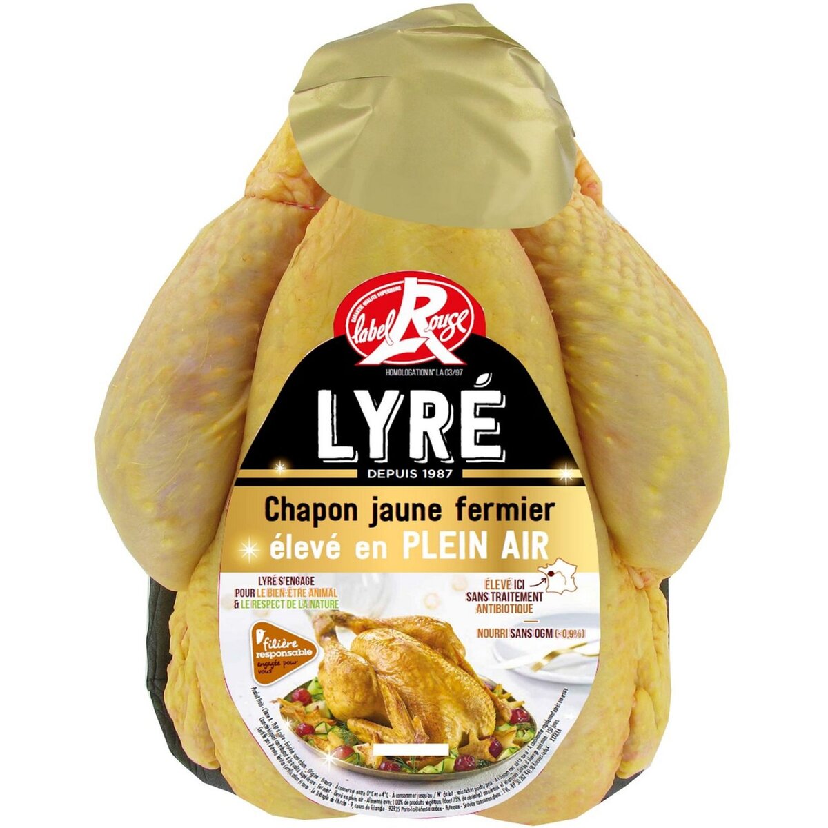 LYRE Chapon fermier jaune label rouge 3,1kg