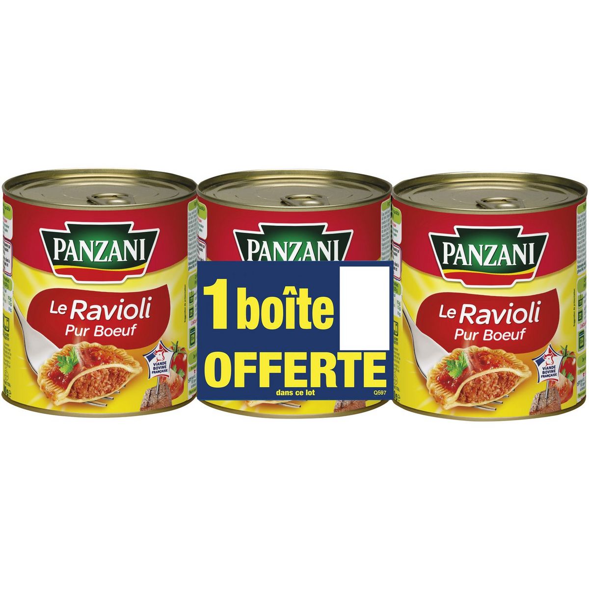 PANZANI Ravioli pur bœuf 2+1 offerte 3x800g