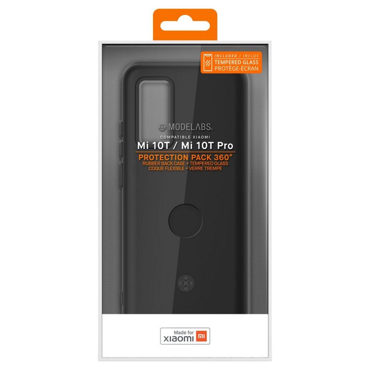 XIAOMI Coque + Verre trempé pour Xiaomi Mi 10T/Mi 10T Pro - Noir/Orange