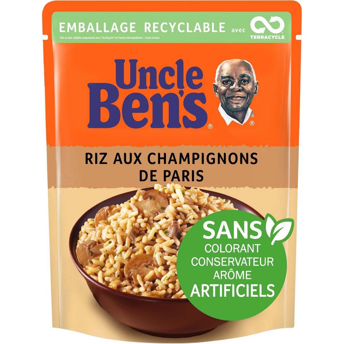BEN'S ORIGINAL Riz long grain étuvé précuit à la vapeur aux champignons de Paris 250g