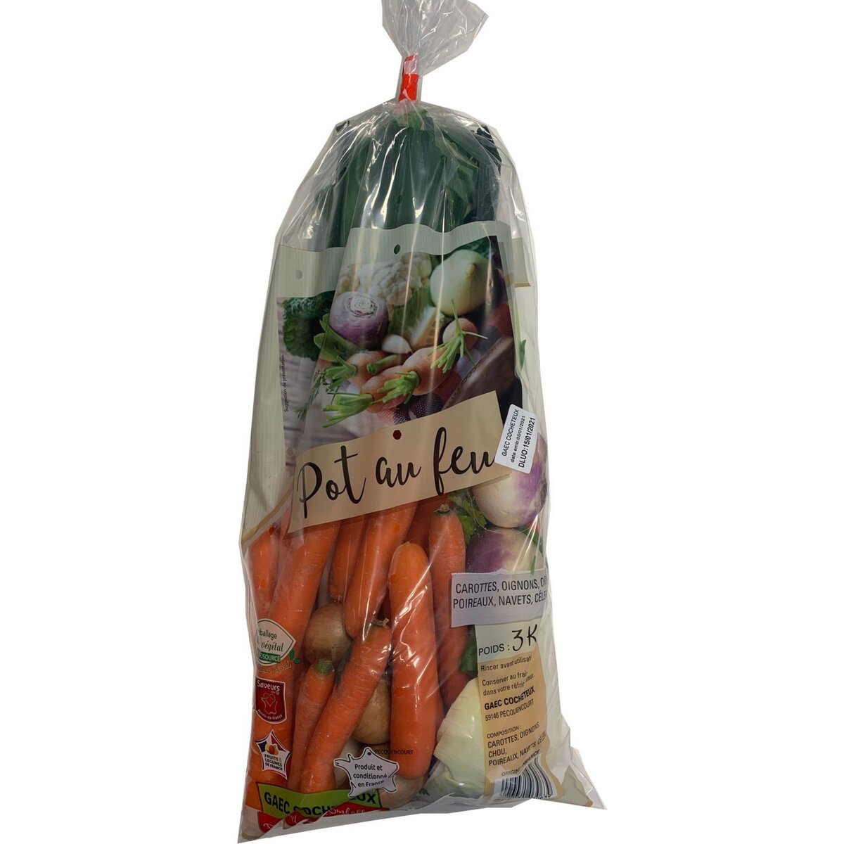 Mélange légumes locaux pot au feu  : carottes, oignons, chou, poireaux, navets, céleri  3kg