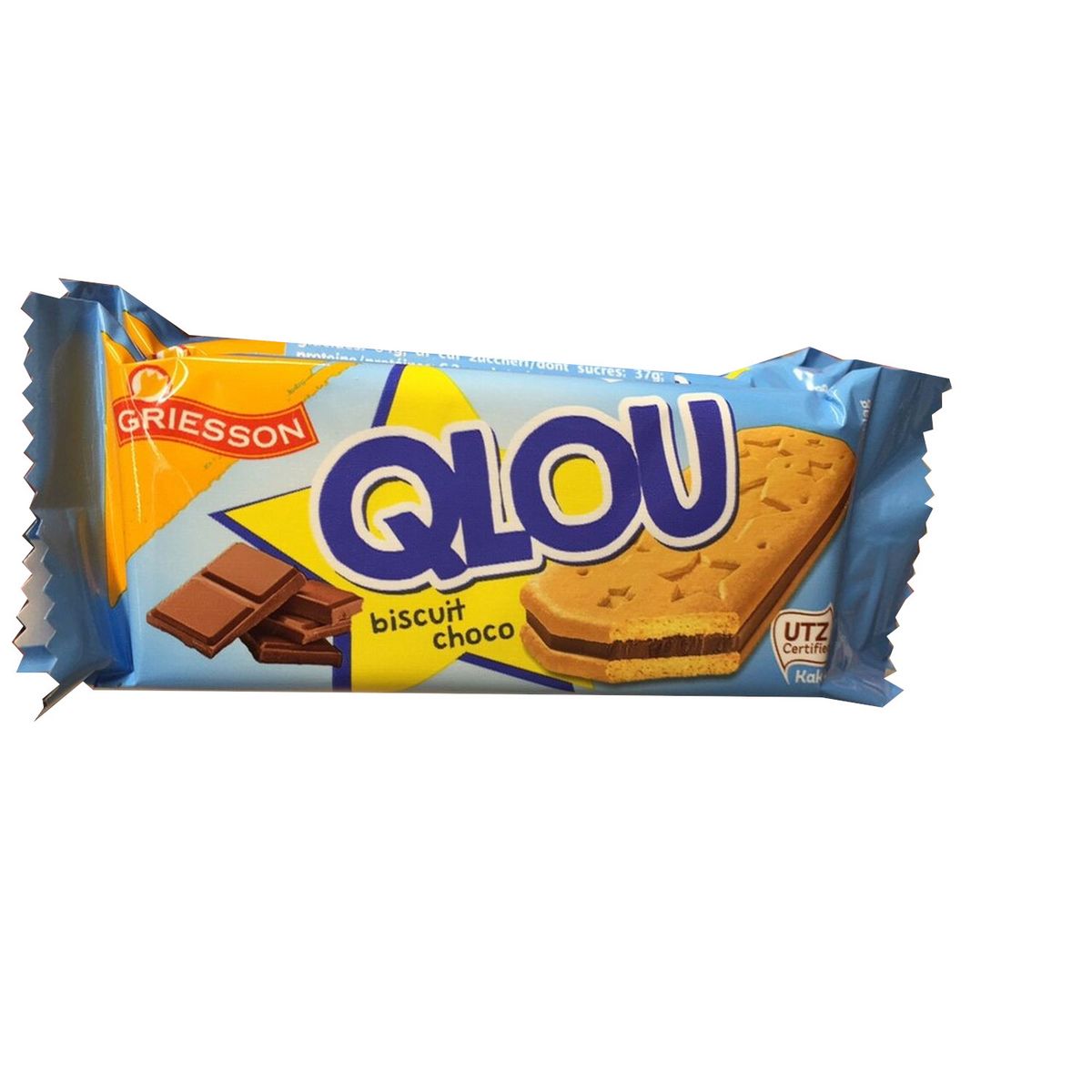 GRIESSON Qlou biscuits fourrés chocolat sachet individuel 4x26g