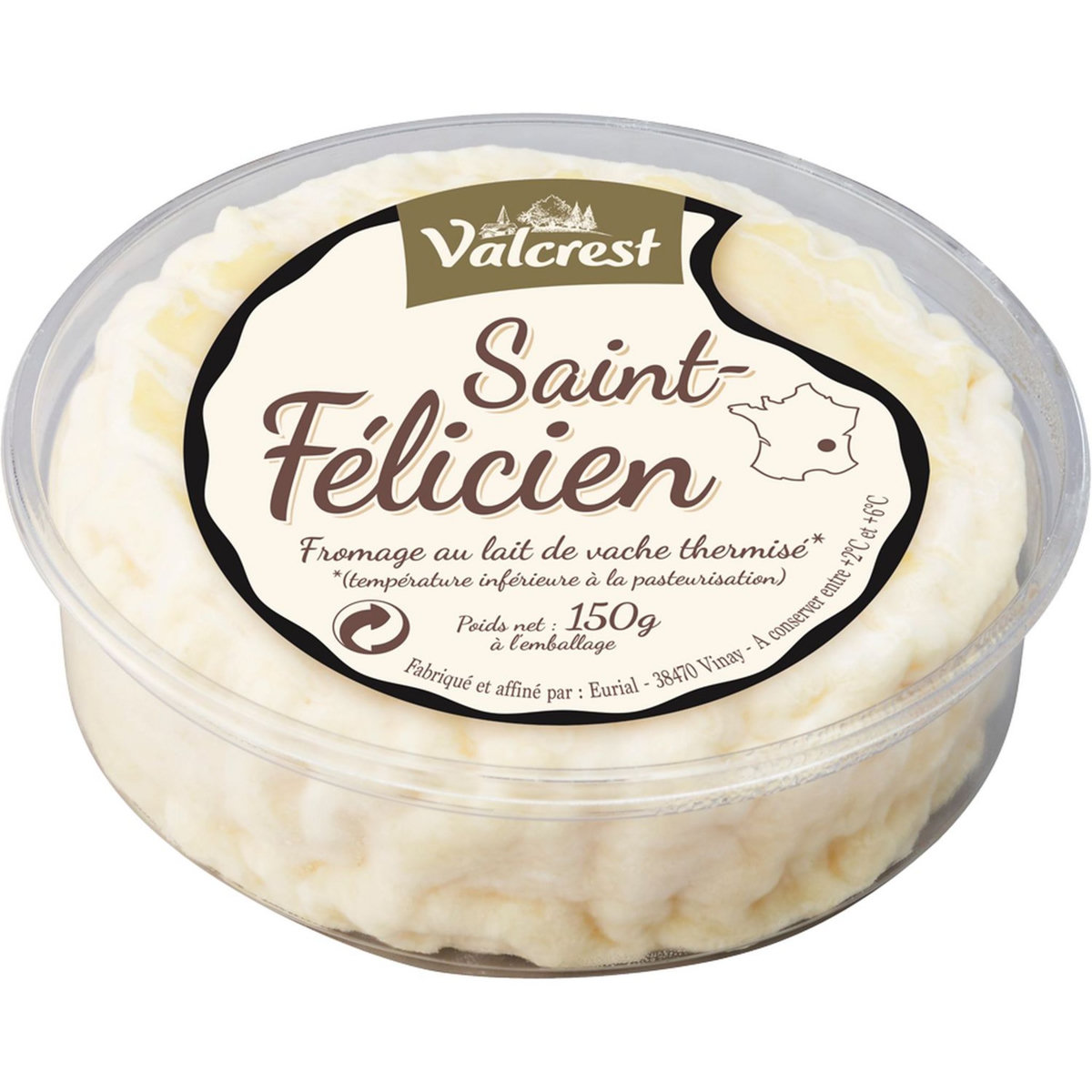 VALCREST St Félicien Fromage au lait de vache 150g pas cher - Auchan.fr