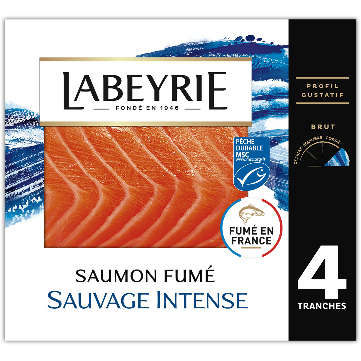 LABEYRIE Saumon fumé sauvage 4 tranches 120g