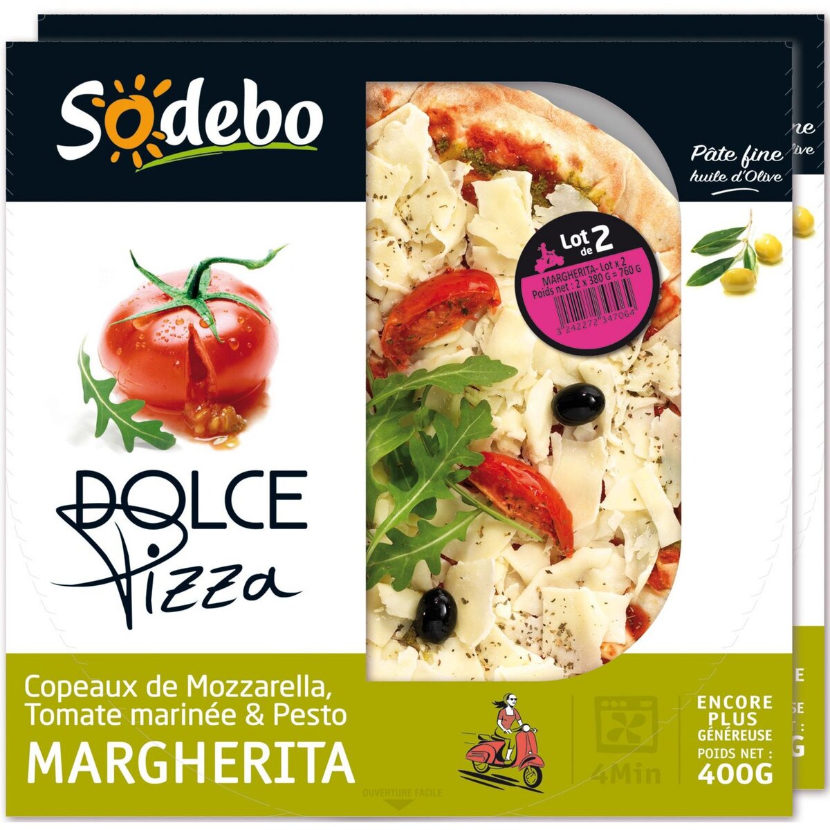 SODEBO Dolce Pizza Margherita 2x400g 