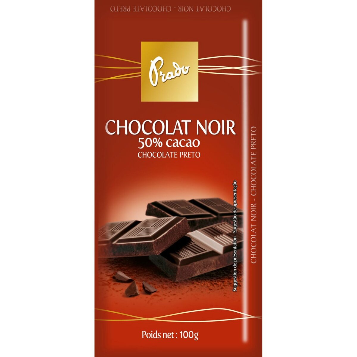 PRADO Tablette de chocolat noir 50% cacao 2x100g