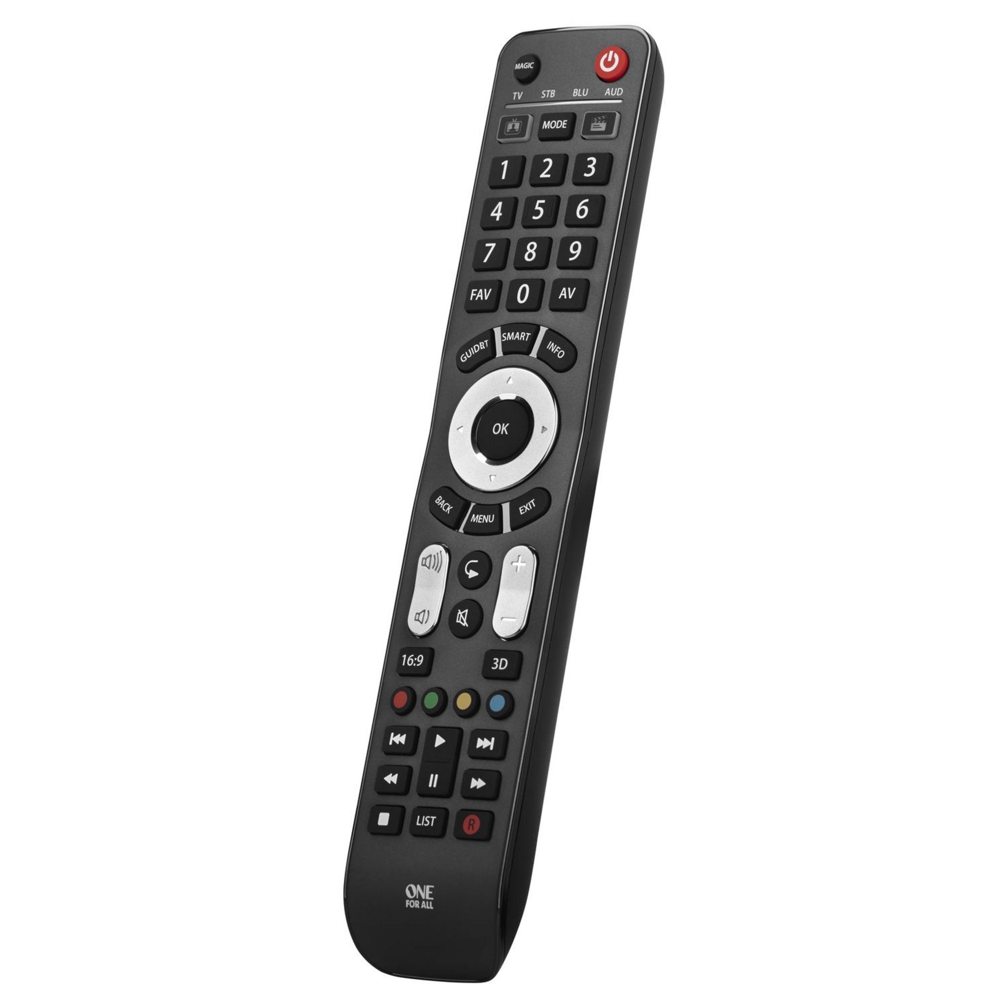 Voir la diapositive 3 : ONE FOR ALL Télécommande Universelle URC7145 Evolve 4 Noir