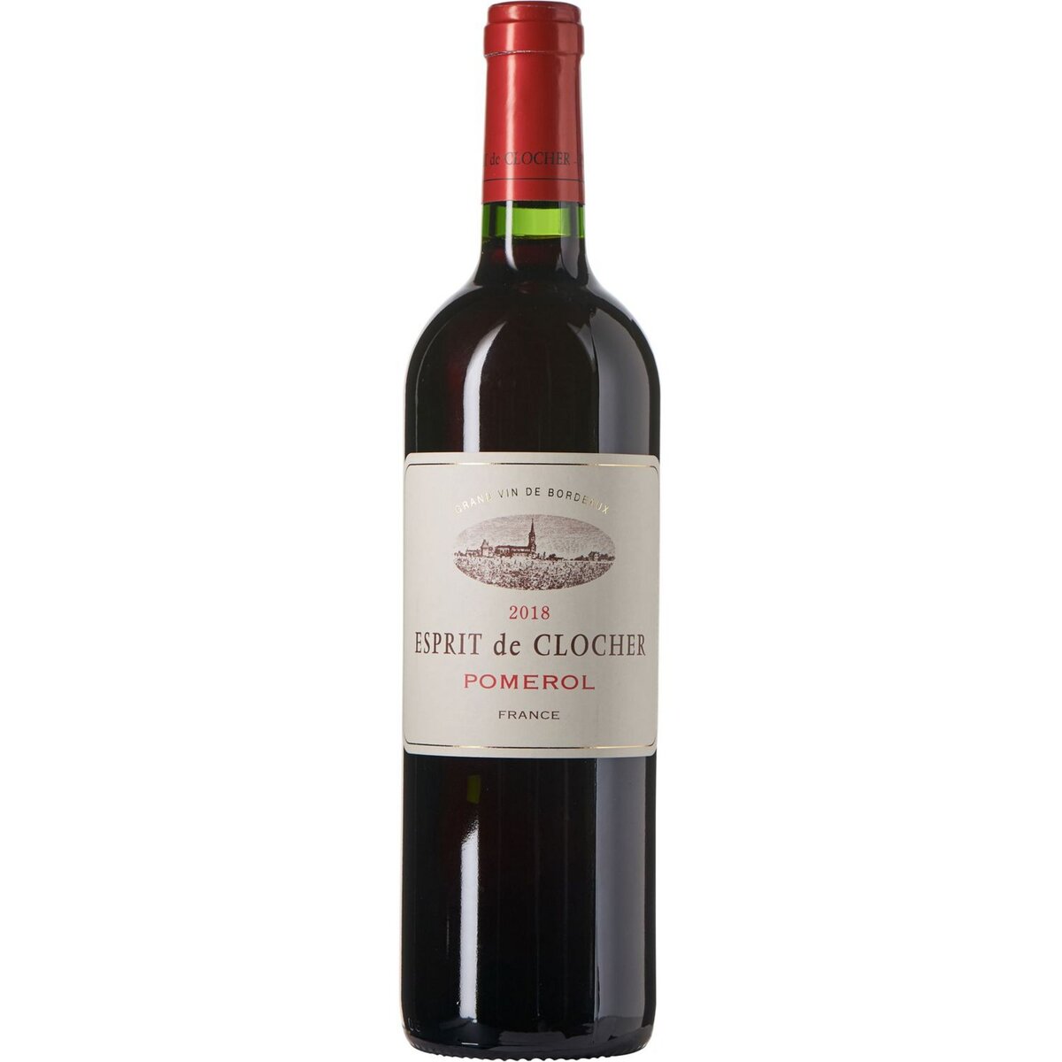 Vin rouge AOP Pomerol Esprit de Clocher 2018 75cl