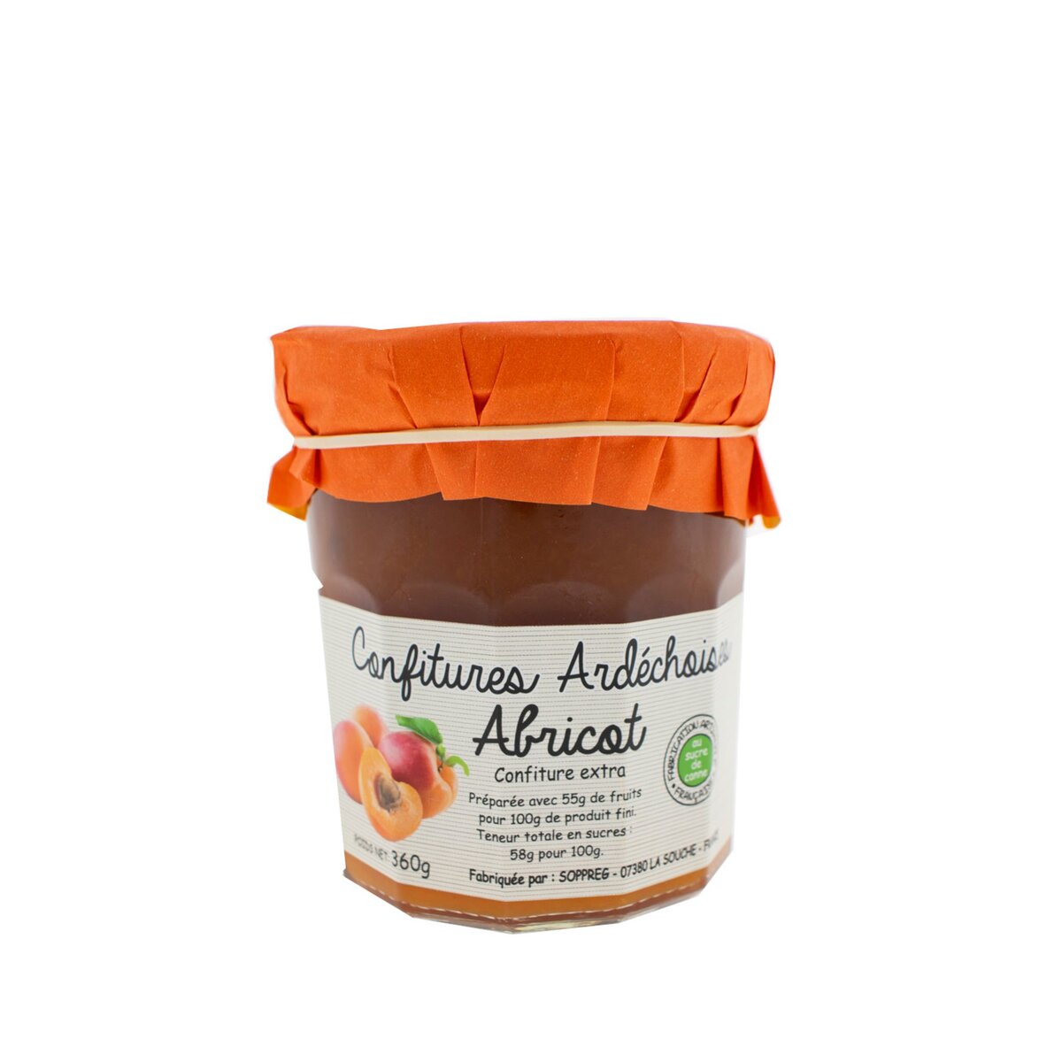 SOPPREG Confiture Ardéchoise extra abricot 1 pot 360g