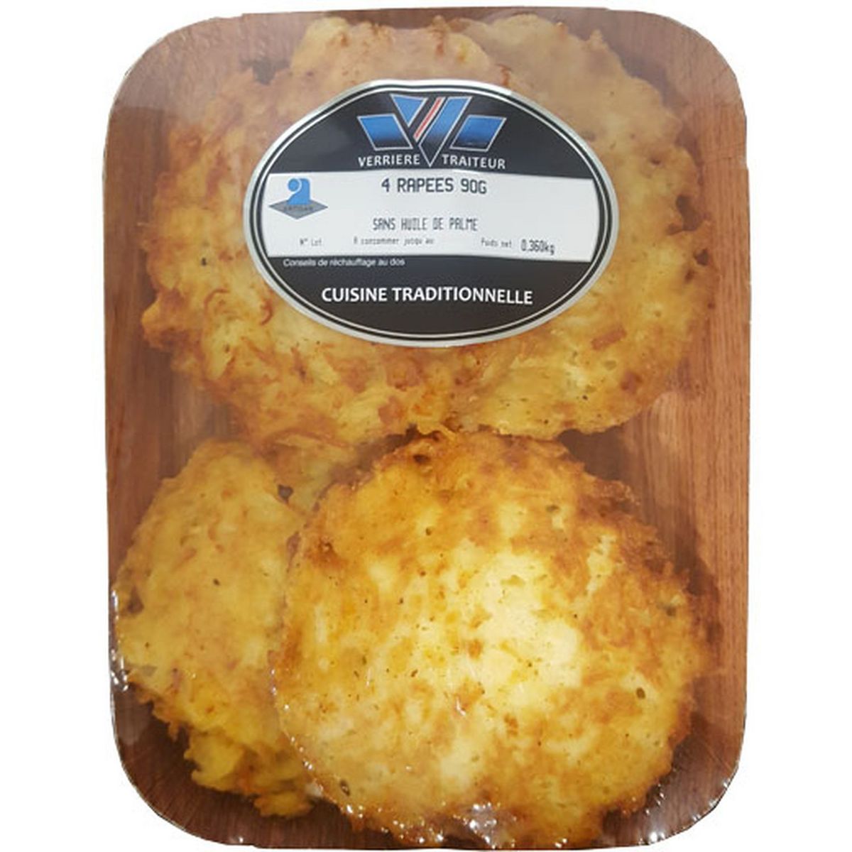 VERRIERE TRAITEUR Rapées de pomme de terre sans huile de palme 4x90g