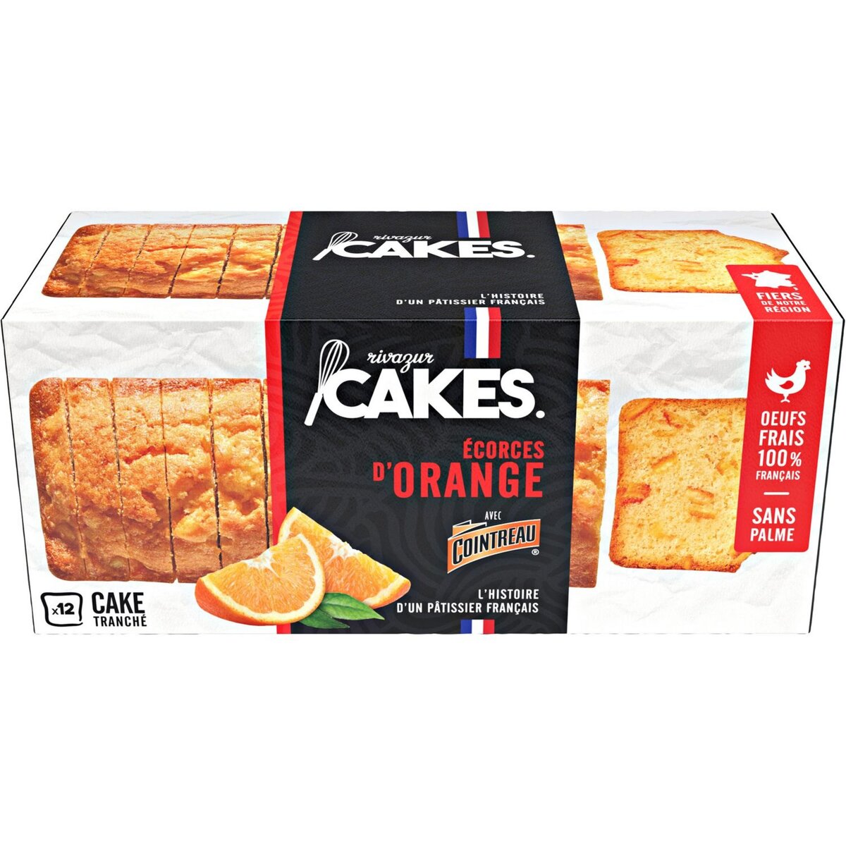 RIVAZUR CAKES Cake aux écorces d'orange confites macérées au cointreau 12 tranches 250g